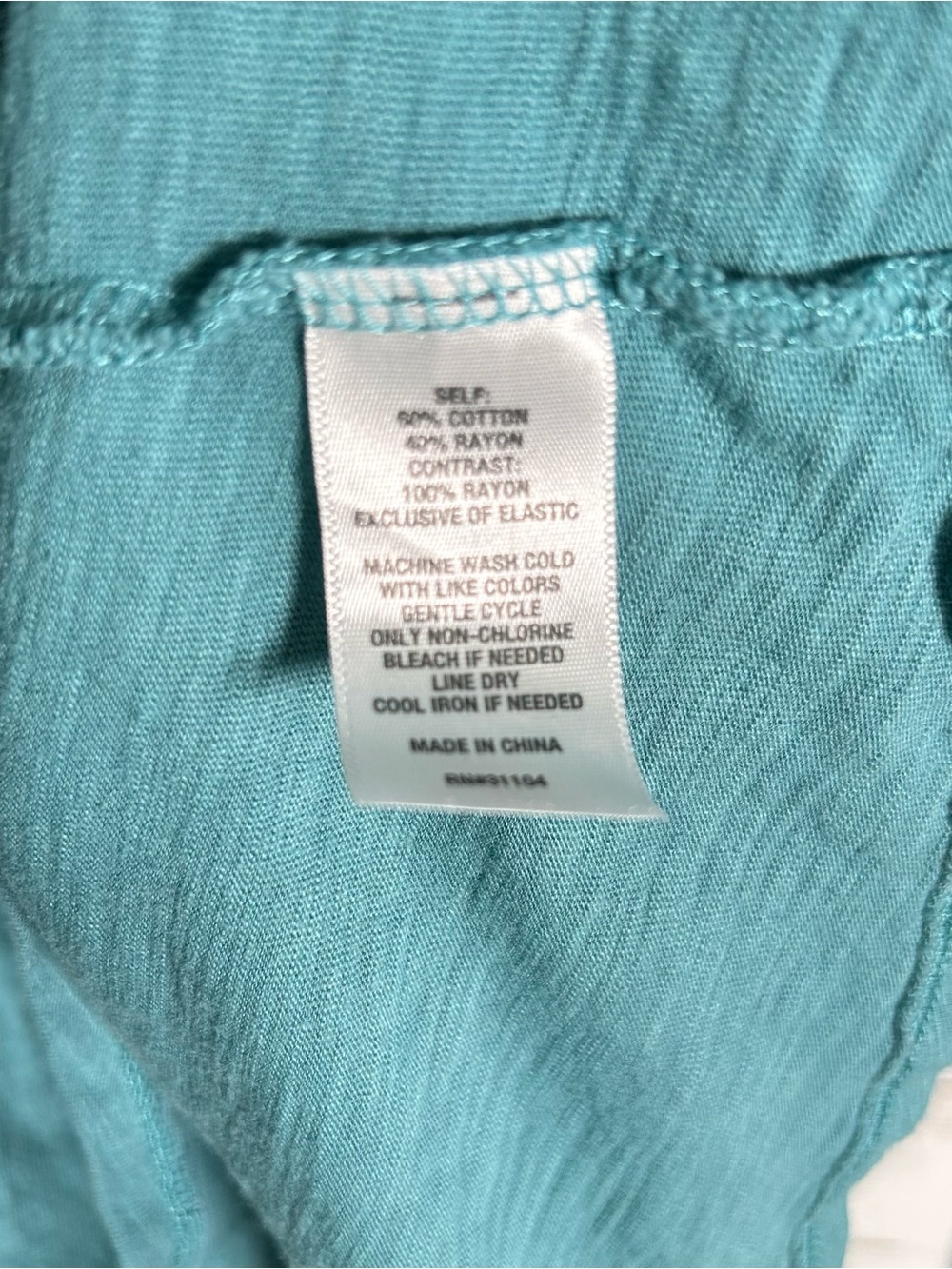 True Craft Smocked Babydoll Top Teal Snap Front Medium - Picture 7 of 7